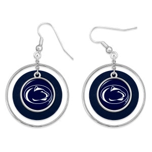 earrings Penn State Athletic Logo with navy and silver circles